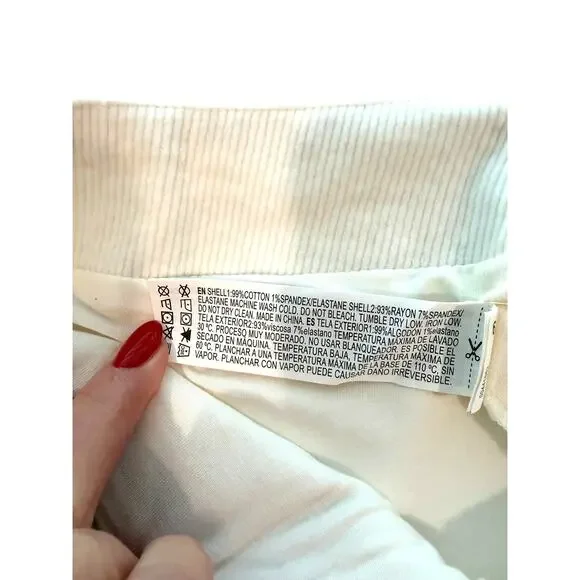 Forever 21 Off‑White Corduroy Mini Skort Soft Stretch Women’s L EUC - Picture 6 of 7